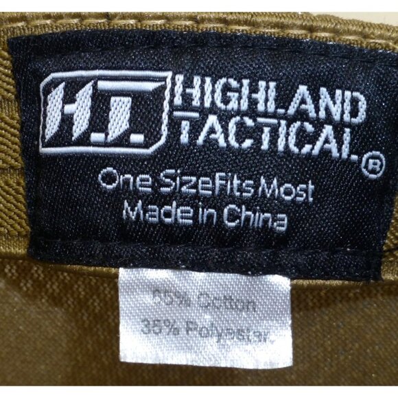 Highland Tactical Tan Mesh Back Cap With Embroidered American Flag - Picture 6 of 8